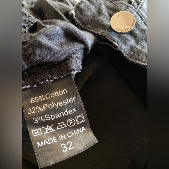 men's Skinny Stretchy Jeans by Original Design, stone washed. Black - size 32 - Picture 7 of 10